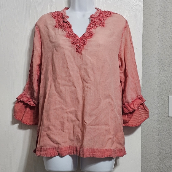 Soft Surroundings Tops - Soft Surroundings Bohemian Gauze Type Blouse Size L